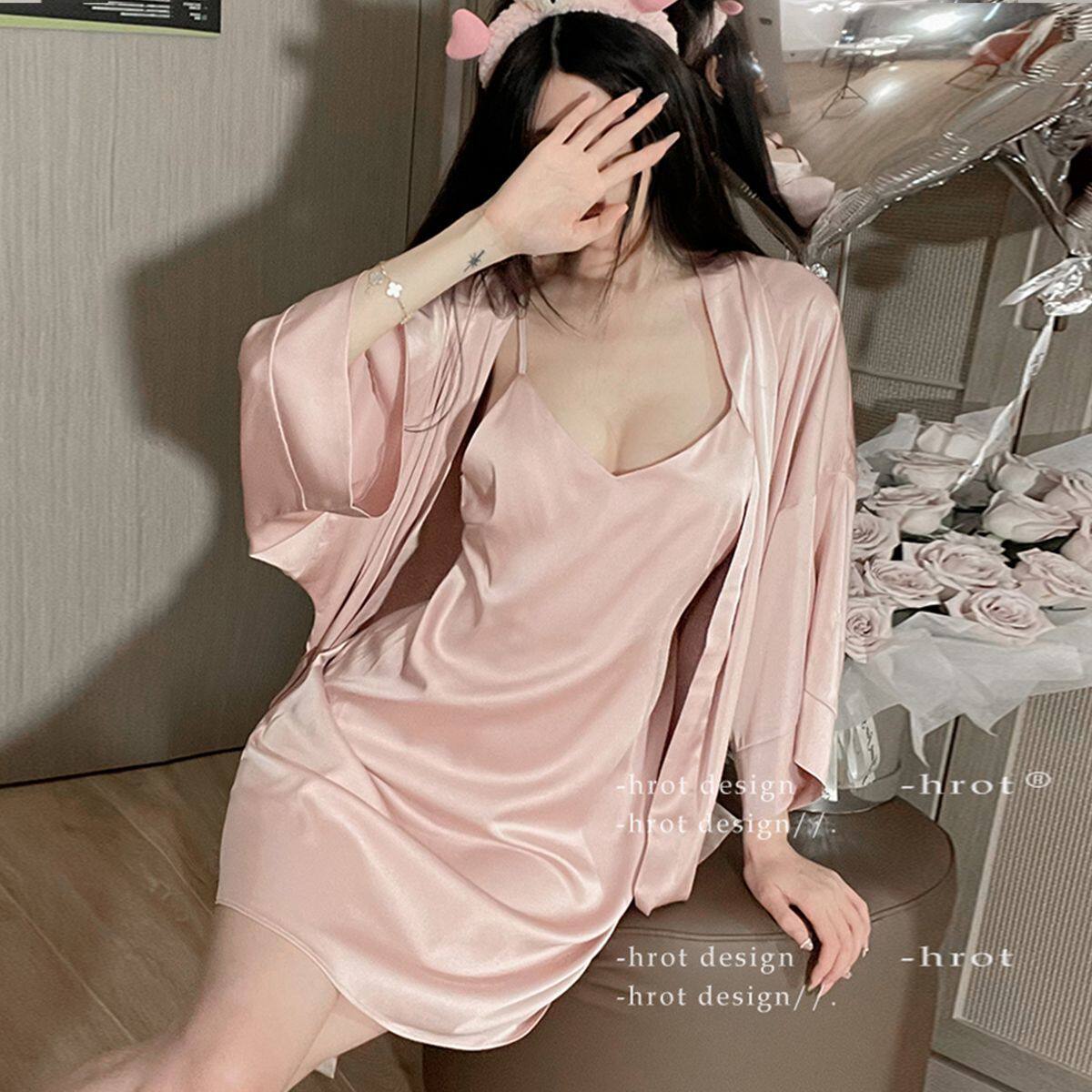 夏季冰丝吊带睡衣女性感火辣睡裙高级感2024年新款凉感夏天家居服