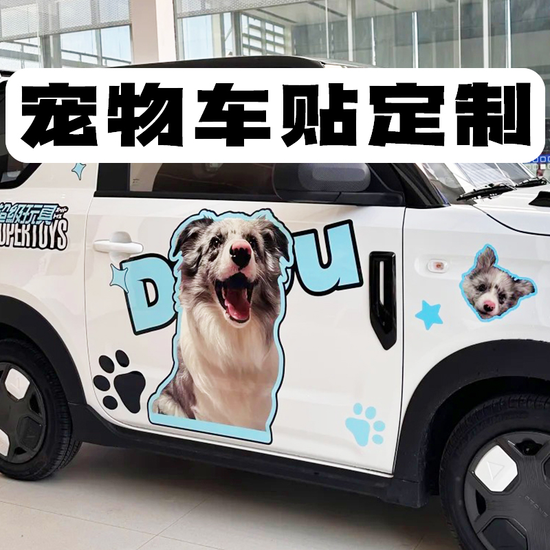 宠物车贴定制车友会摩托反光贴画文字LOGO设计后窗磁吸广告贴定做