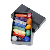 天然水晶六棱柱摆件原矿石滚石七彩石套装 粉紫白水晶净能石膏棒