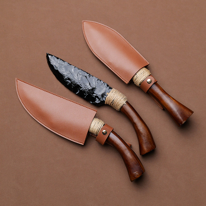 天然水晶摆件天然黑曜石把玩石头