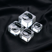 水晶球底座透明玻璃球摆件简约展示架球形方块收纳凹槽桌面底托