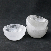 天然白水晶圆碗原石打磨手链净化消磁碗收藏小众礼物聚宝盆摆件