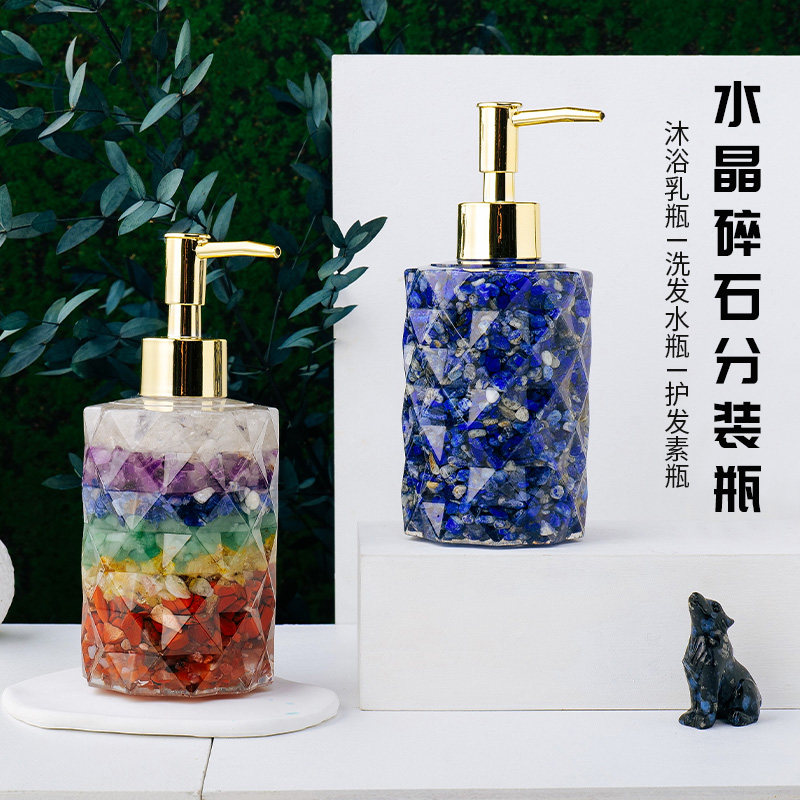 天然水晶碎石矿石原石分装瓶沐浴露洗发水洗手液空瓶便携式乳液瓶,饰品/流行首饰/时尚饰品新,摆件,淘宝优惠券,粉丝福利购,淘宝优惠卷