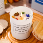 天然水晶原石矿石香薰蜡烛无烟卧室香氛精油高级伴手母亲节礼物