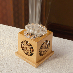 鼠尾草熏香盒圣木套装水晶净化能量炉盘香座镂空香托立体几何摆件