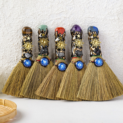 天然水晶滚石扫把十二星座