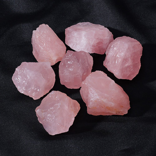 天然粉水晶原石摆件马粉粉晶矿石标本芙蓉石