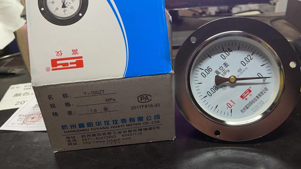 压力表真空表也Y-100ZT，-0.1-0MPA
