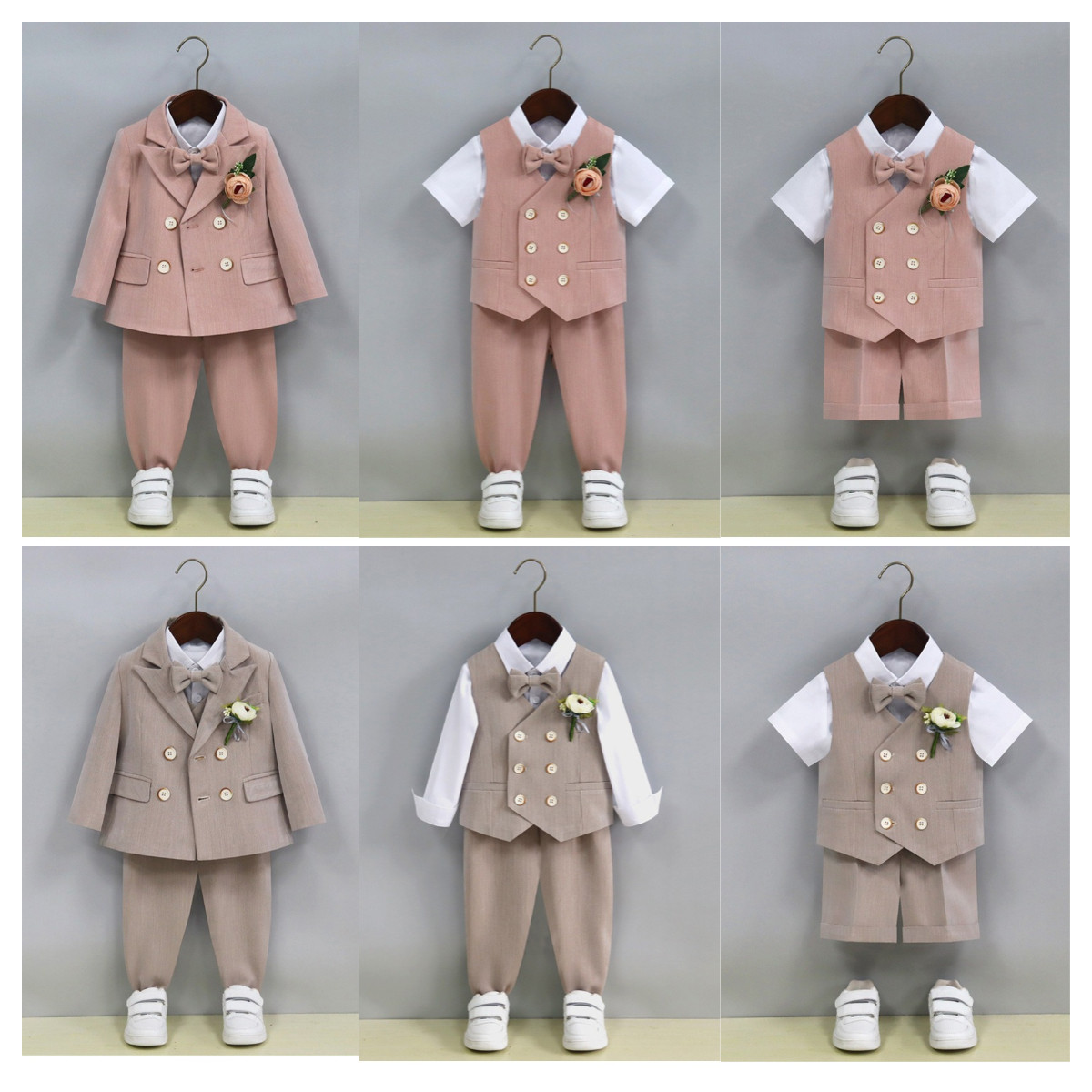 儿童马甲套装花童婚礼服男宝周岁生日摄影小童西服钢琴演出走秀服