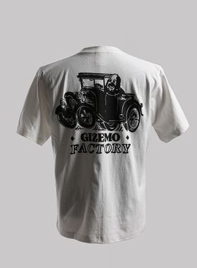 GIZEMO 新疆棉美式复古短袖 HOTROD改装风格阿美咔叽风格T恤衫