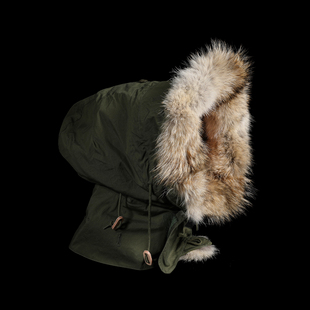 GIZEMO M65 PARKA狼毛风帽 尼龙棉混纺面料 搭配65风衣使用 御寒