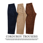 阿美咔叽宽松直筒休闲裤 GIZEMO 美产长绒棉复古灯芯绒双褶长裤