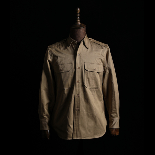 GIZEMO 二战经典卡其色纯棉斜纹布 M38衬衫 KHAKI 飞行员衬衣
