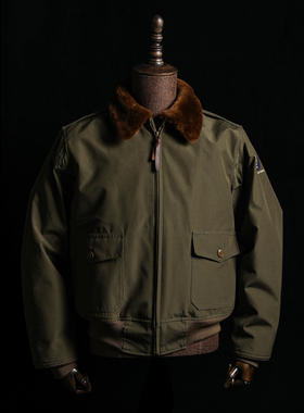 GIZEMO 稀少混纺材质B10飞行服 美式复古二战经典羊驼毛短款夹克