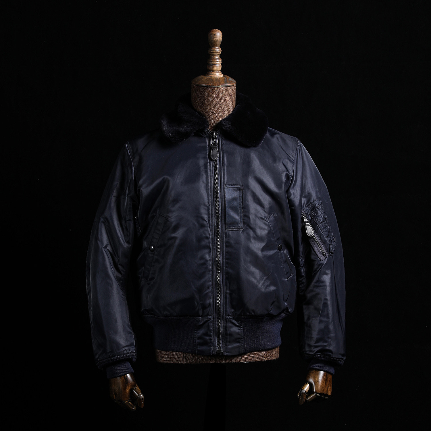 GIZEMO毛领短款厚款保暖飞行服