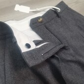 秋冬舒适羊毛保暖通勤简约风高腰直筒裤 女灰色显瘦垂感百搭西装 裤