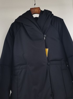 he家冬季新款精纺羊毛连帽一手长羽绒服女收腰显瘦白鹅绒保暖外套