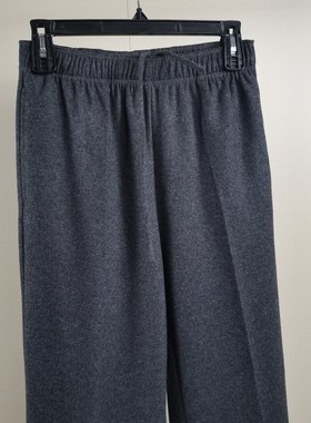 盒子家冬季新款精纺缩绒羊毛松紧高腰直筒裤女宽松显瘦休闲裤腿裤