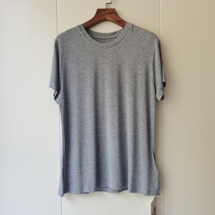 简约舒适桑蚕丝混纺T恤女百搭圆领纯色短袖2026新款春夏B收上衣