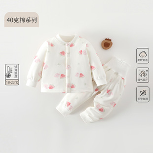 【40克薄棉】分体套装宝宝夹棉加厚保暖衣服小童A类无骨棉服
