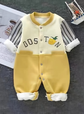 【专柜撤柜】超萌新生宝宝加绒连体秋冬无骨保暖长袖亲子家庭装