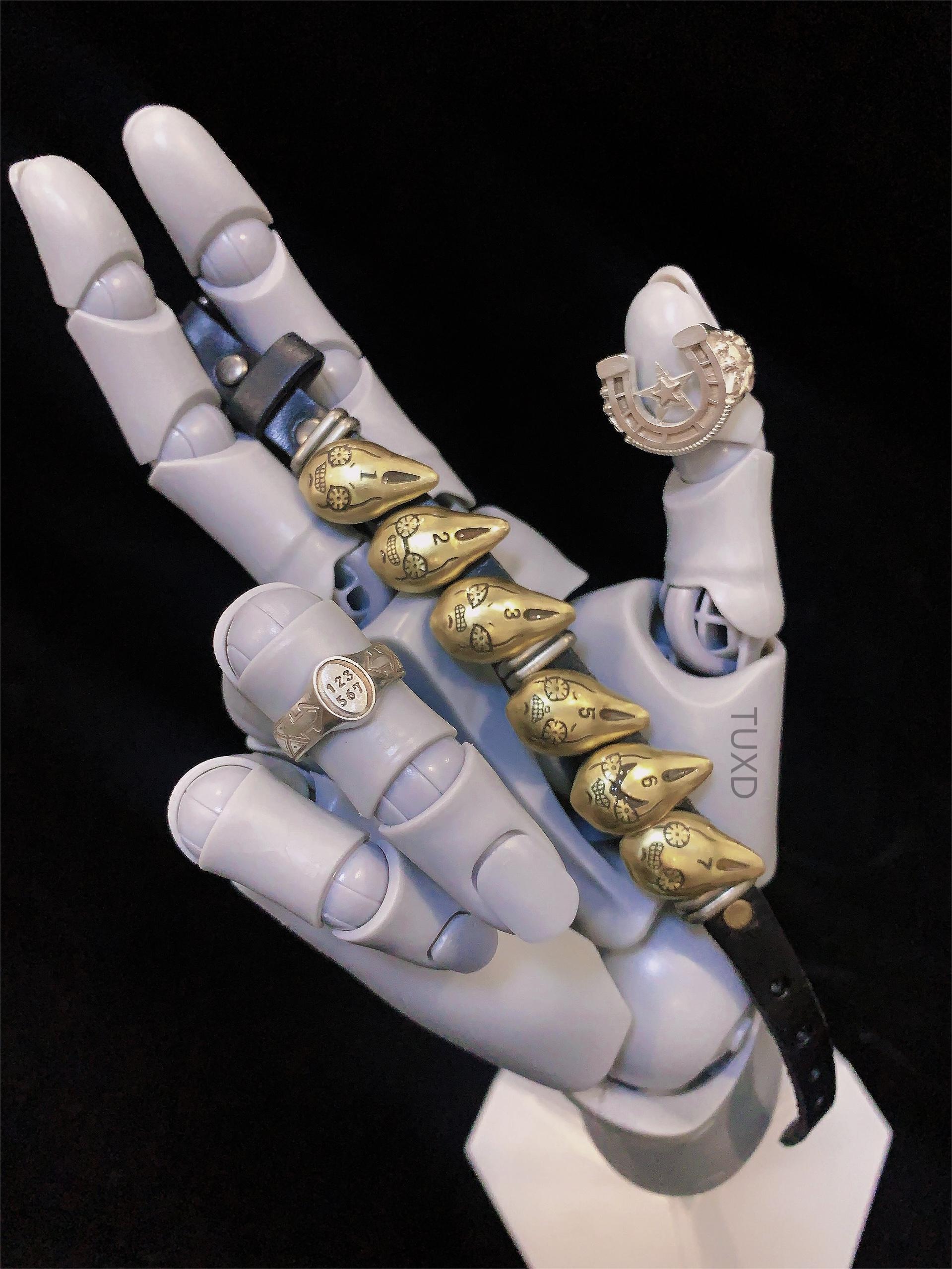 tuxd jojo的奇妙冒险黄金之风米斯达替身性感手枪no5no6胸针耳钉