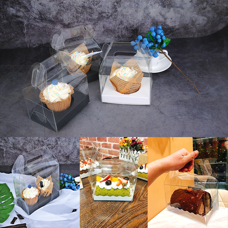 全透明纸杯手提长条日式蛋糕盒