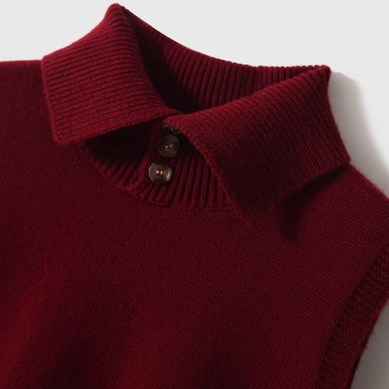 100%纯羊毛翻领马甲女轻熟风简约百搭秋冬无袖坎肩气质款168元