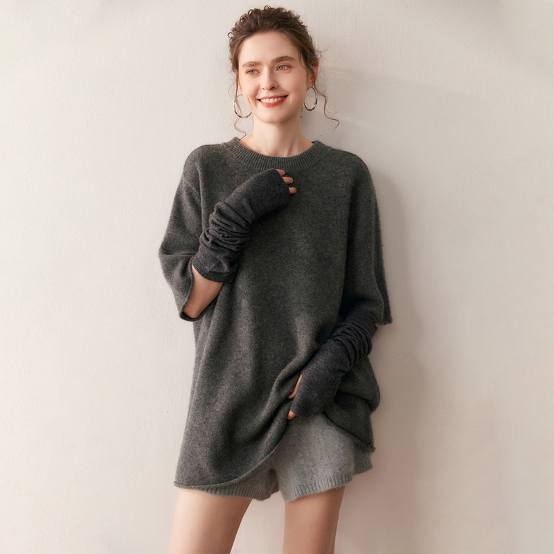 秋冬新款山羊绒护臂手套女袖套