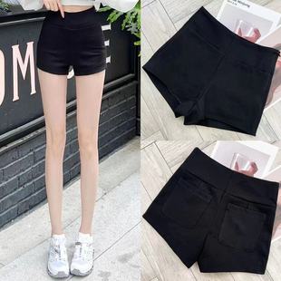 卡卡女装官方旗舰正品百搭万金油高腰打底小黑裤显高显瘦短裤热裤