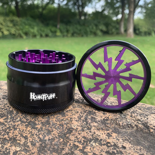 跨境新款 四层开天窗闪电磨烟器 Grinder 烟具配件 63MM金属研磨器