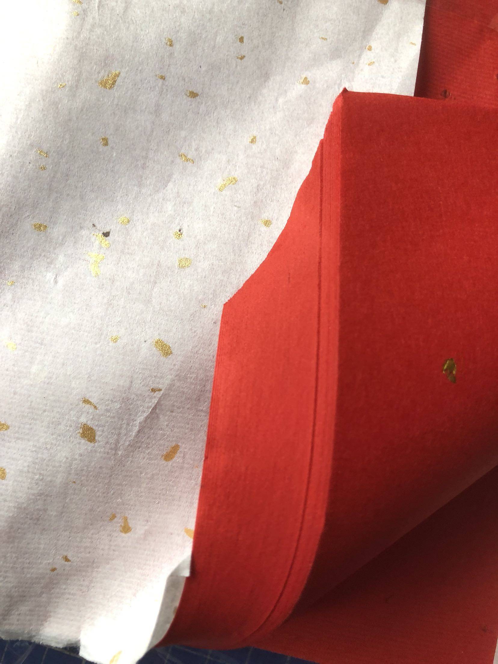 4尺四尺红色洒金宣纸手工剪纸红色书法红色宣纸包邮大红宣纸剪纸