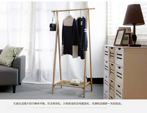 新品简约实木衣帽架现代家用挂衣架创意室内折叠衣服架卧室落地榉