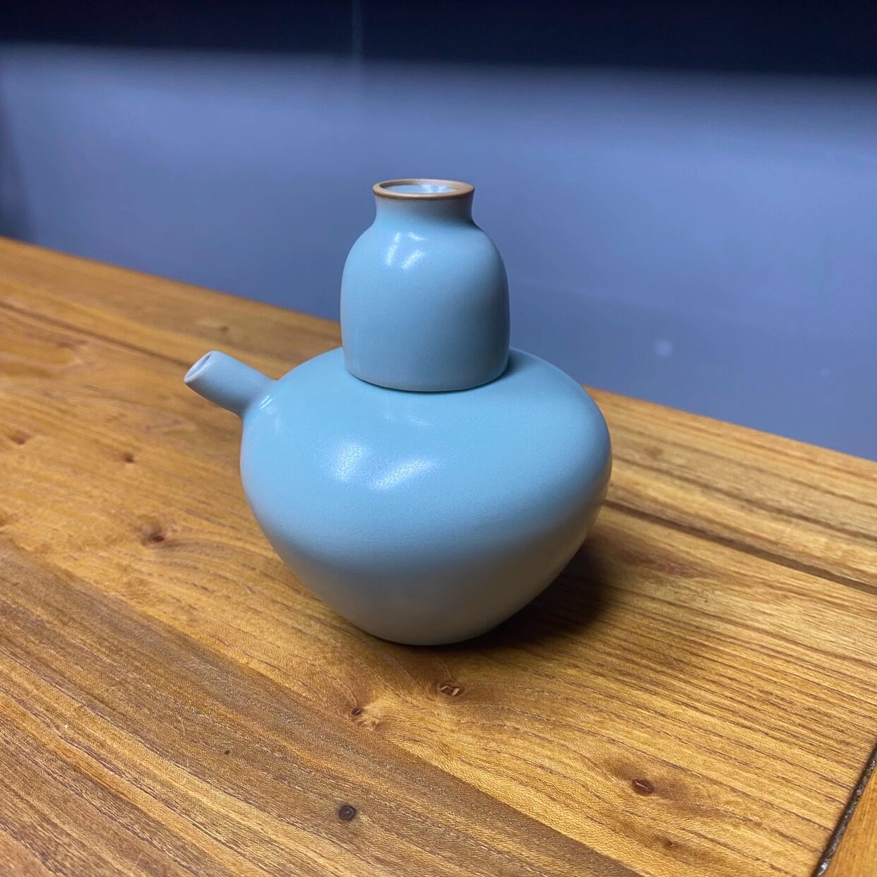 宋式美学仿古天青汝瓷窑小酒壶酒具小套装酒杯家用迷你一口杯白酒