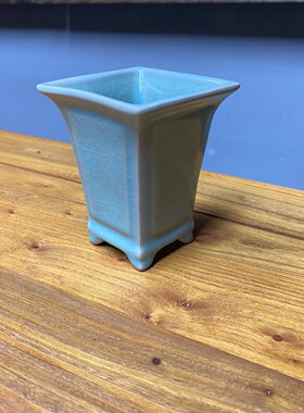 宋式美学汝瓷汝窑水培兰花兰草菖蒲花盆微景观盆景无孔有孔仿古釉
