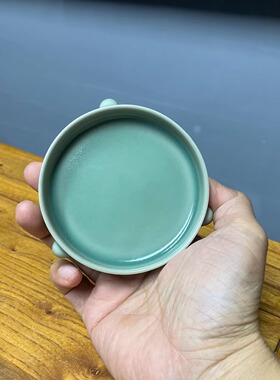 宋代汝瓷汝窑张公巷豆绿釉三足香炉三足洗盘线香香插底座香道配件