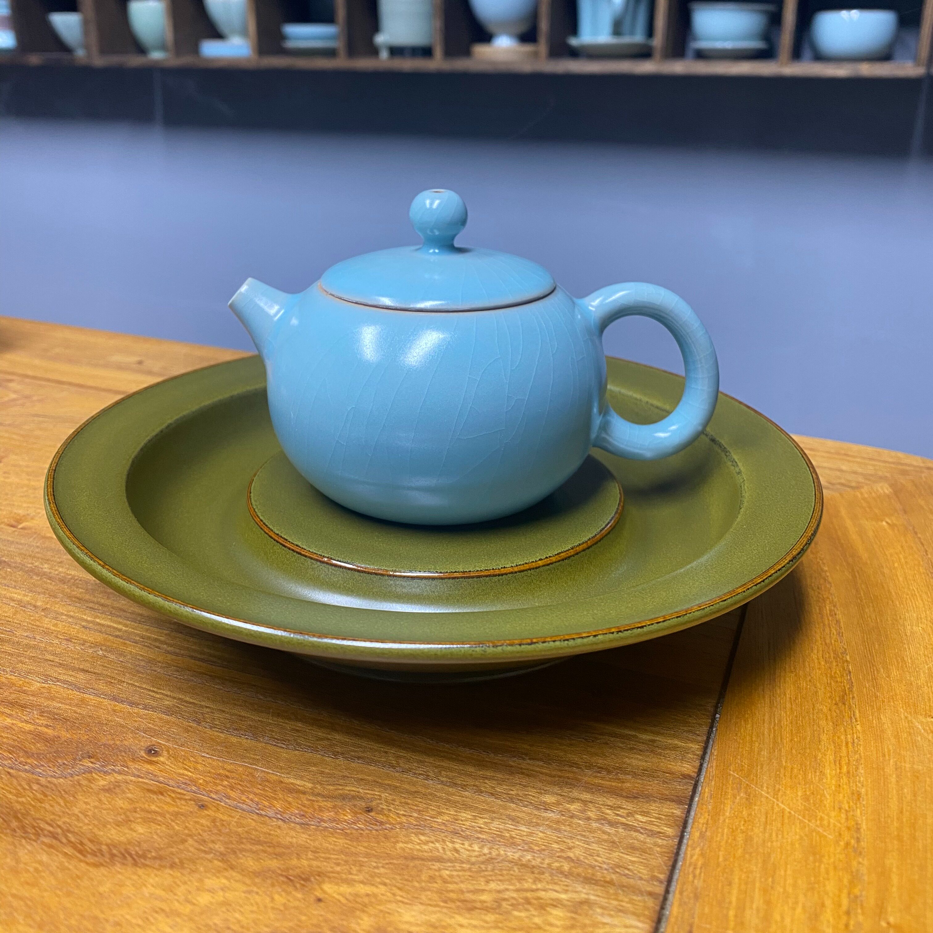 原矿原釉茶叶末储蓄水干泡台茶盘