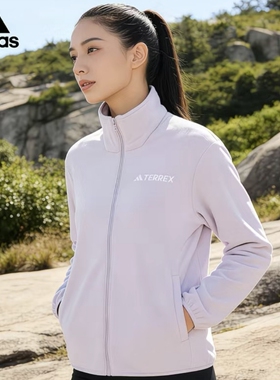 阿迪达斯夹克女装W MT ESS FZ FL摇粒绒运动服休闲外套JP1453