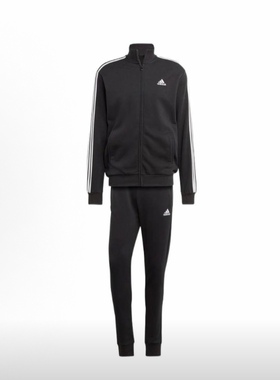 阿迪达斯春季三条纹男女经典百搭立领运动外套长裤套装IC6766