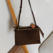 简约复古信封包 猴子家 秋日来信 牛皮单肩包多隔层斜挎小包