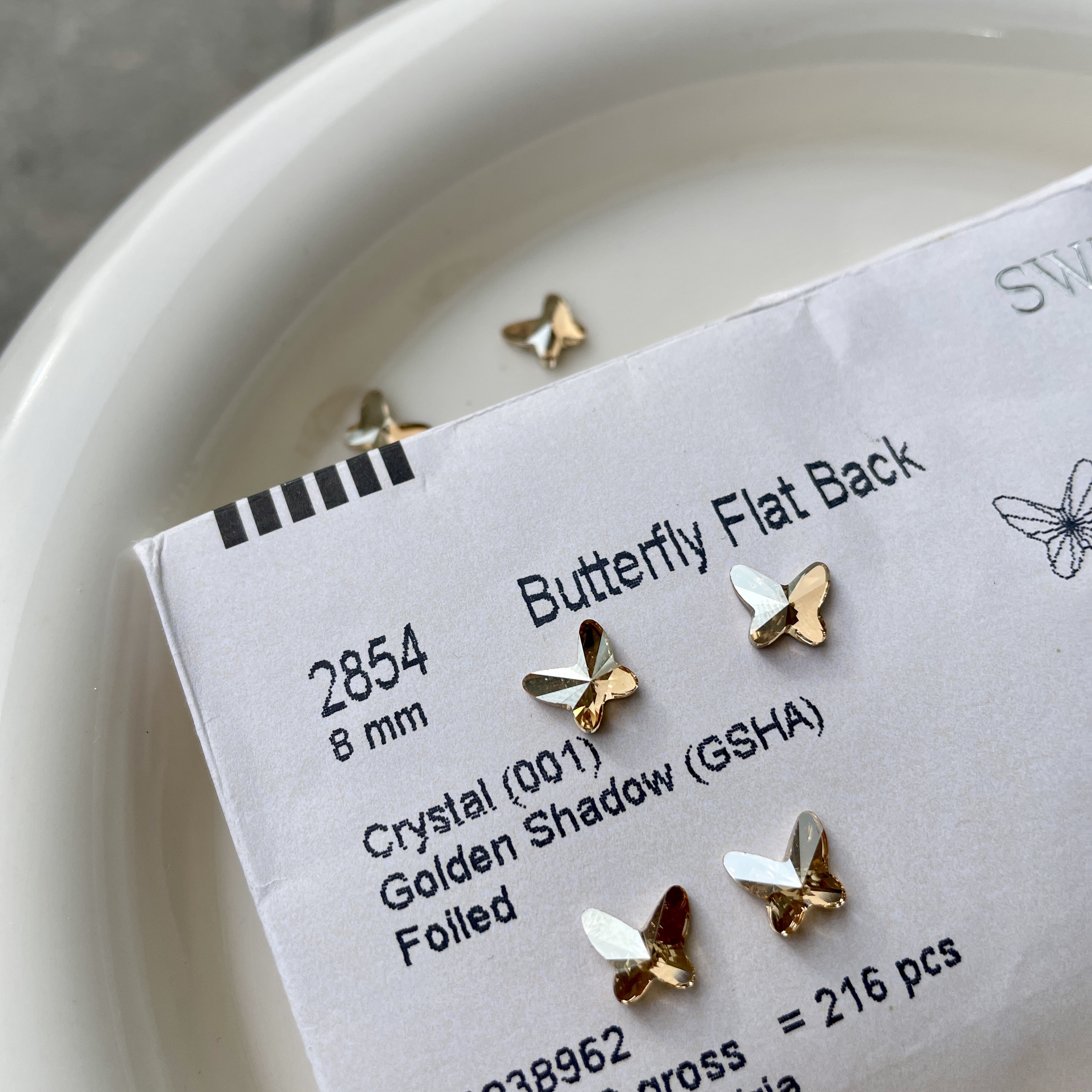 AiMTnails马姑娘家新品华子平底8mm2854平底蝴蝶美甲饰品