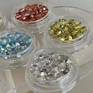 「「AiMTnails马姑娘家彩色平底美甲钻多形状尺寸混合k9品质钻」