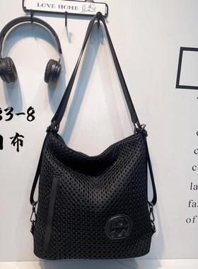 多功能女士包包2025新款潮牌单肩包网格双肩背包大容量休闲斜挎包