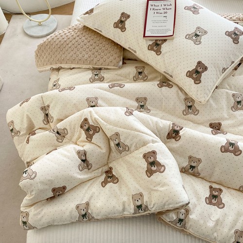 可机洗全棉豆豆绒被纯棉大豆被