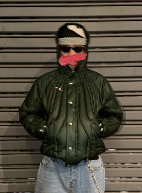 THUG CLUB朴宰范同款高街棉衣外套冬季男女宽松白鸭绒保暖羽绒服