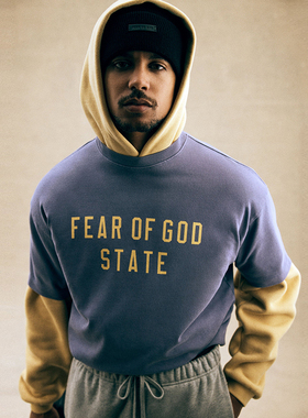 FEAR OF GOD美式高街FOG字母印花ESSENTIALS男女宽松情侣短袖T恤