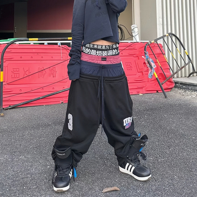 Grailz高街假三腰拼接阔腿卫裤潮