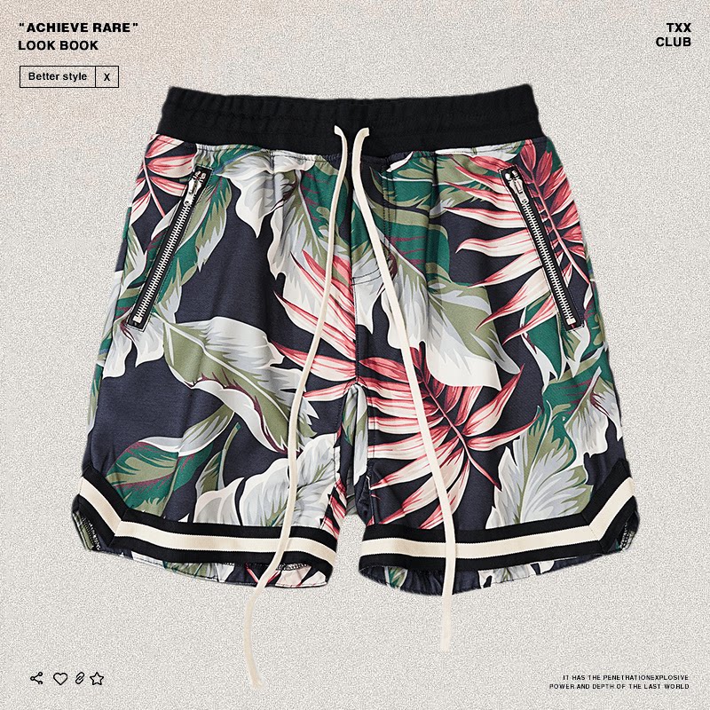 fear of god fog jerry同款第五季主线高街潮牌宽松花卉运动短裤