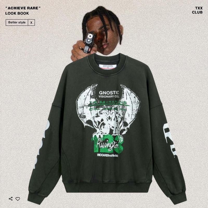 RRR123波士顿限定高街圆领卫衣潮