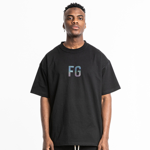FOG主线T恤炫彩字母FG富贵高街嘻哈宽松短袖 GOD第六季 潮 FEAR